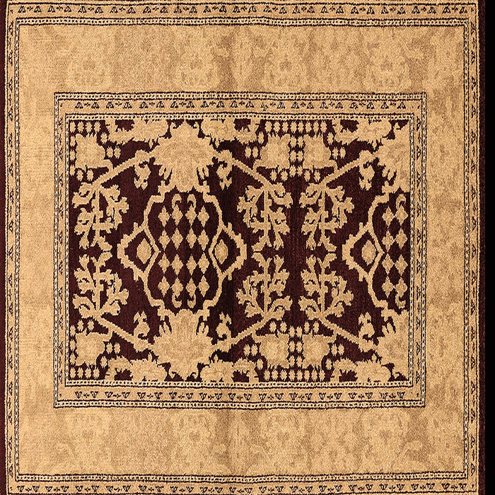 Square Oriental Brown Industrial Rug, urb3016brn