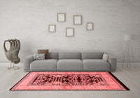 Machine Washable Oriental Red Industrial Rug, wshurb3016red