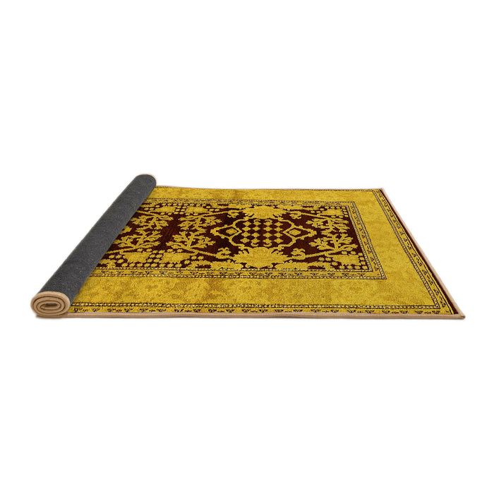 Sideview of Oriental Yellow Industrial Rug, urb3016yw