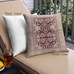 Front View of Mid-Century Modern Urban Square Pastel Orange Throw Pillow, 18 inch by 18 inch, pwurb3016