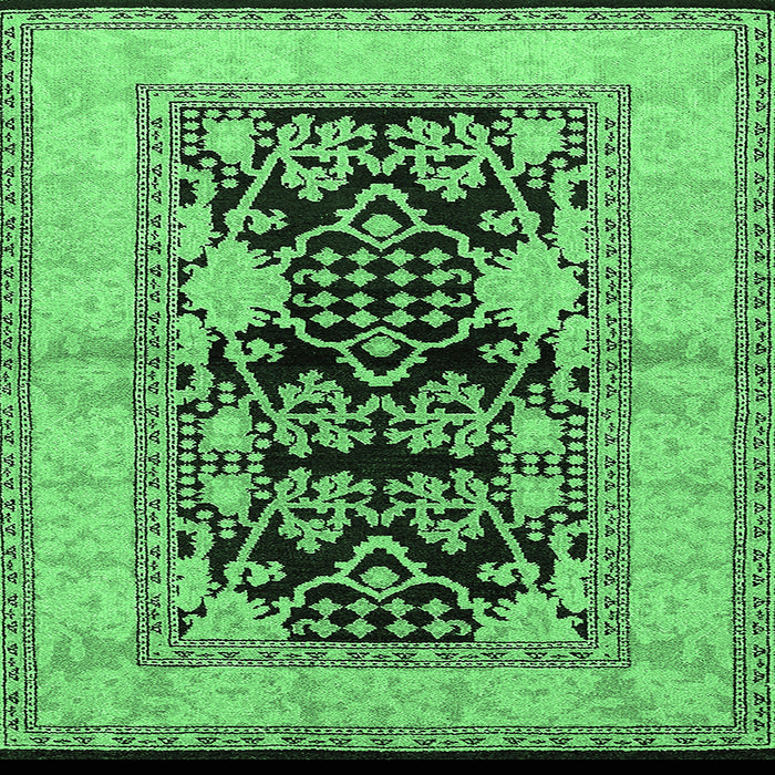 Square Oriental Emerald Green Industrial Rug, urb3016emgrn