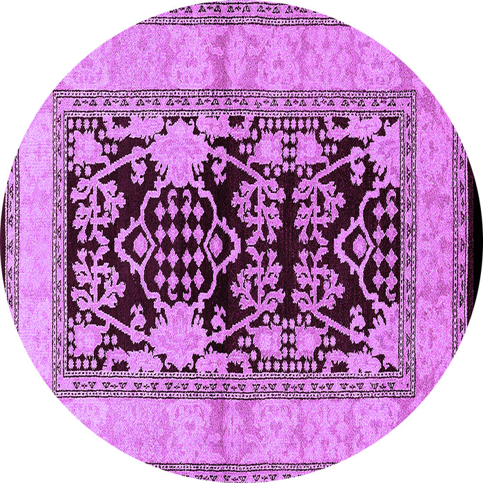 Round Oriental Purple Industrial Rug, urb3016pur