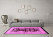 Machine Washable Oriental Pink Industrial Rug in a Living Room, wshurb3016pnk