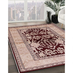 Machine Washable Industrial Modern Pastel Orange Rug in a Family Room, wshurb3016