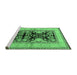 Sideview of Machine Washable Oriental Emerald Green Industrial Area Rugs, wshurb3016emgrn