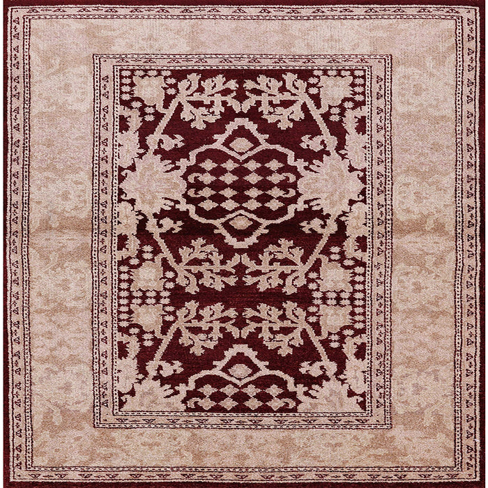 Square Machine Washable Industrial Modern Pastel Orange Rug, wshurb3016