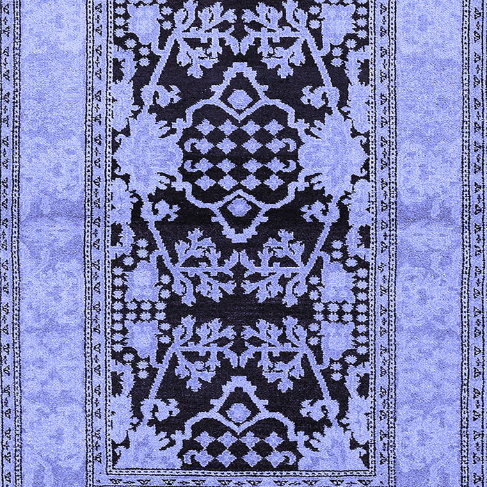 Machine Washable Oriental Blue Industrial Rug, wshurb3016blu