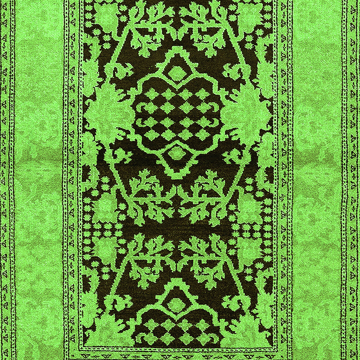 Machine Washable Oriental Green Industrial Area Rugs, wshurb3016grn