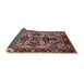 Sideview of Mid-Century Modern Khaki Rose Pink Oriental Rug, urb3017