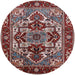 Round Machine Washable Industrial Modern Khaki Rose Pink Rug, wshurb3017