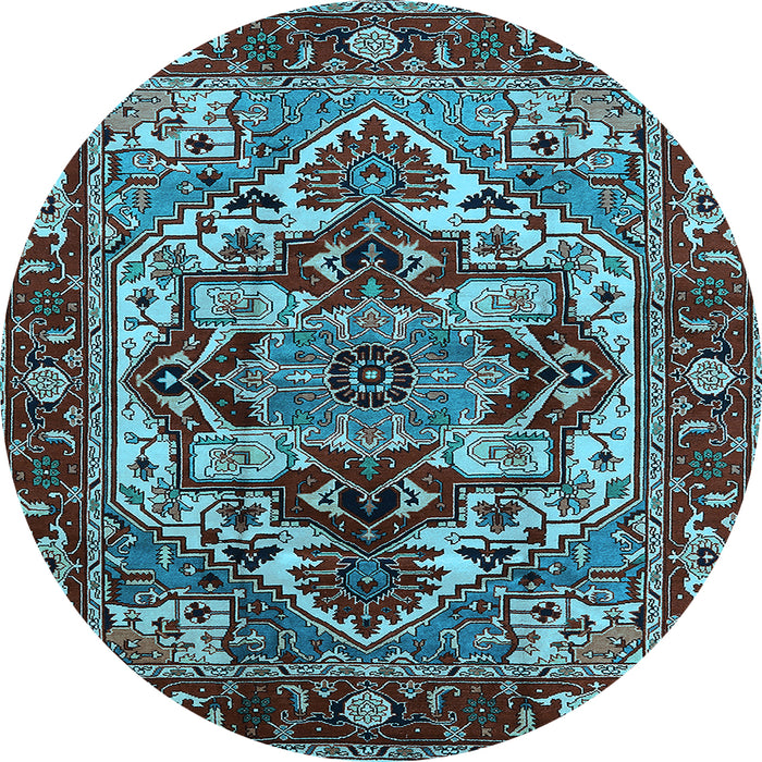Round Oriental Light Blue Industrial Rug, urb3017lblu