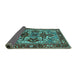 Sideview of Oriental Turquoise Industrial Rug, urb3017turq