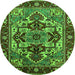 Round Oriental Green Industrial Rug, urb3017grn