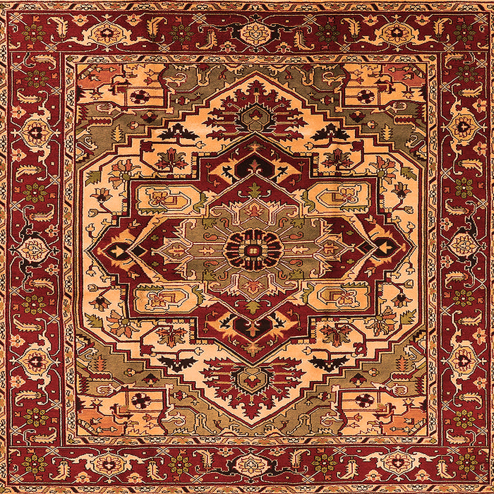 Square Oriental Orange Industrial Rug, urb3017org