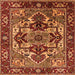 Square Oriental Orange Industrial Rug, urb3017org