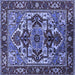 Square Oriental Blue Industrial Rug, urb3017blu