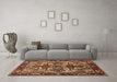 Machine Washable Oriental Brown Industrial Rug in a Living Room,, wshurb3017brn