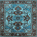 Square Oriental Light Blue Industrial Rug, urb3017lblu