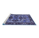 Sideview of Machine Washable Oriental Blue Industrial Rug, wshurb3017blu