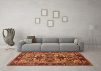 Machine Washable Oriental Orange Industrial Rug, wshurb3017org