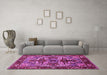 Machine Washable Oriental Pink Industrial Rug in a Living Room, wshurb3017pnk