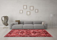 Machine Washable Oriental Red Industrial Rug, wshurb3017red