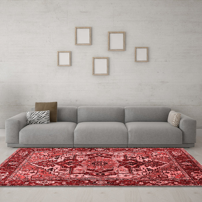 Industrial Red Washable Rugs