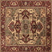 Square Oriental Brown Industrial Rug, urb3017brn