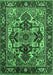 Machine Washable Oriental Emerald Green Industrial Area Rugs, wshurb3017emgrn