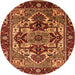 Round Oriental Orange Industrial Rug, urb3017org