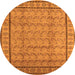 Round Machine Washable Oriental Orange Industrial Area Rugs, wshurb3018org