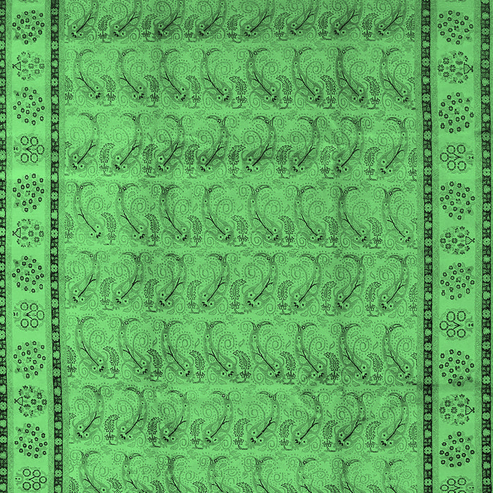 Machine Washable Oriental Emerald Green Industrial Area Rugs, wshurb3018emgrn