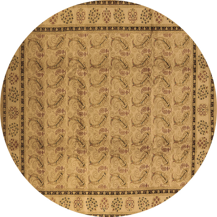 Round Oriental Brown Industrial Rug, urb3018brn