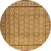 Round Oriental Brown Industrial Rug, urb3018brn