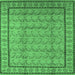 Square Oriental Emerald Green Industrial Rug, urb3018emgrn