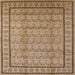 Square Mid-Century Modern Light Brown Oriental Rug, urb3018