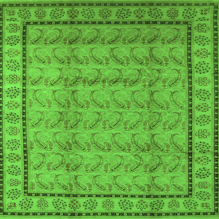 Square Oriental Green Industrial Rug, urb3018grn
