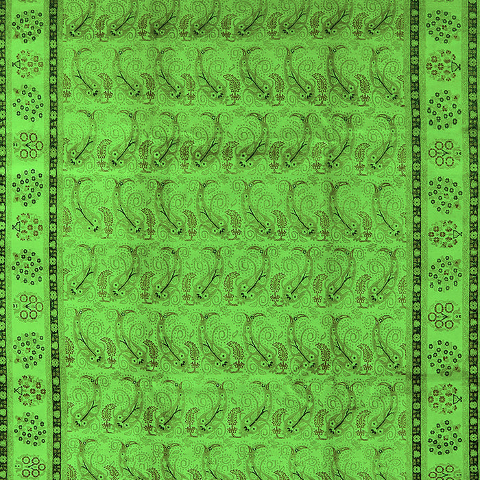 Machine Washable Oriental Green Industrial Area Rugs, wshurb3018grn