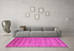 Machine Washable Oriental Pink Industrial Rug in a Living Room, wshurb3018pnk