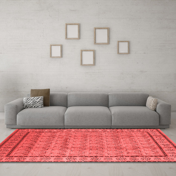 Industrial Red Washable Rugs