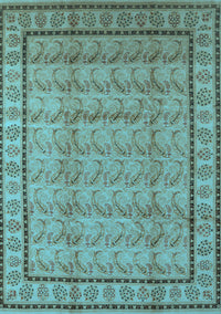 Oriental Light Blue Industrial Rug, urb3018lblu