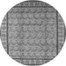 Round Machine Washable Oriental Gray Industrial Rug, wshurb3018gry