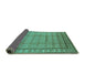 Sideview of Oriental Turquoise Industrial Rug, urb3018turq