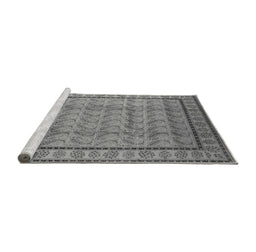 Sideview of Machine Washable Oriental Gray Industrial Rug, wshurb3018gry