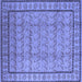 Square Oriental Blue Industrial Rug, urb3018blu