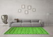 Machine Washable Oriental Green Industrial Area Rugs in a Living Room,, wshurb3018grn