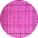 Round Oriental Pink Industrial Rug, urb3018pnk