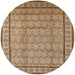 Round Mid-Century Modern Light Brown Oriental Rug, urb3018