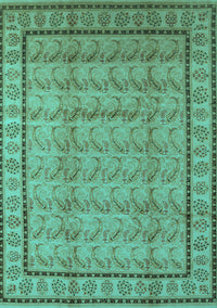 Oriental Turquoise Industrial Rug, urb3018turq