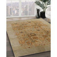 Mid-Century Modern Light Brown Oriental Rug, urb3019